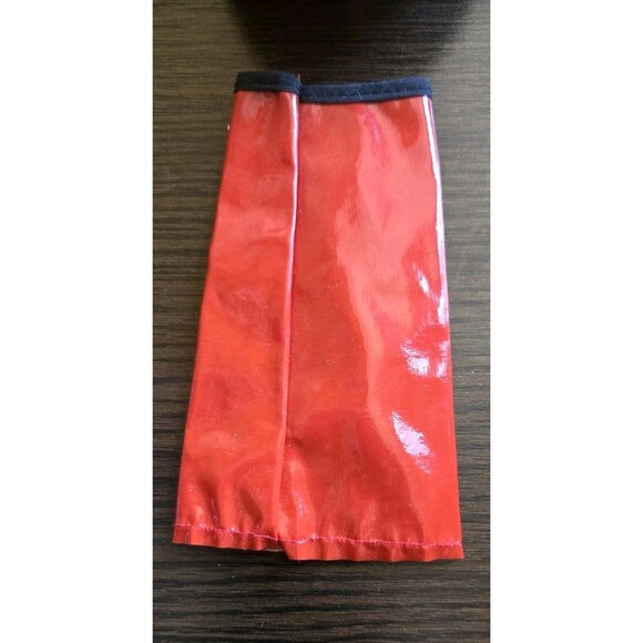 Vintage 80s? Barbie? Clone Mod Outfit 80s Red Faux Leather Skirt, Belt & Hat 3pc - Picture 7 of 15